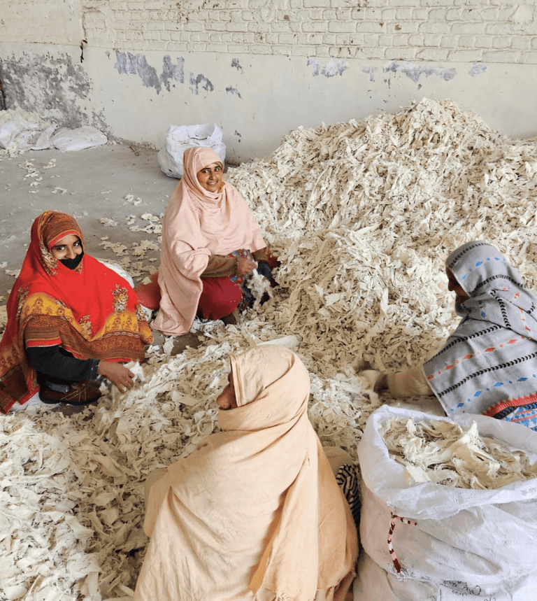 Ladies working at the Satiana Waste Cluster, Faisalabad, Punjab Region, Pakistan