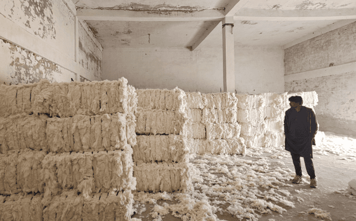 Decoloured textile in Satiana Waste Cluster, Faisalabad, Pakistan