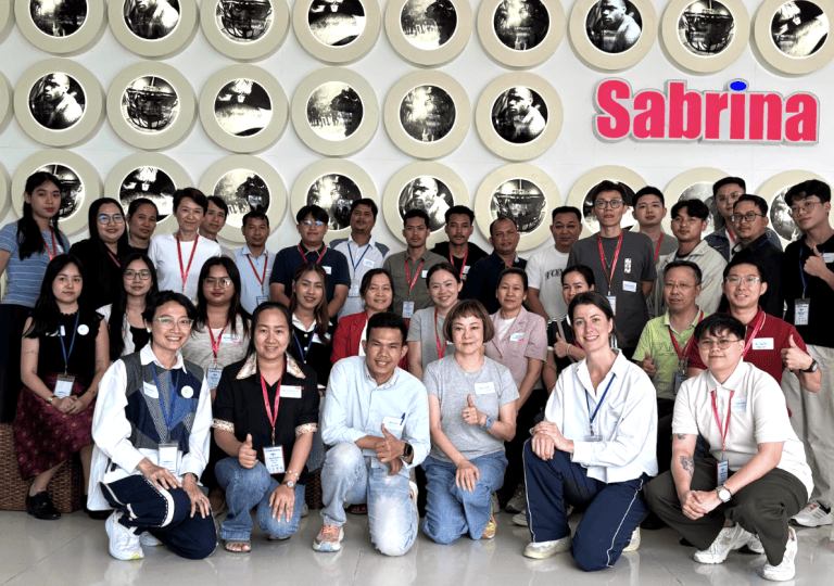 CLF Team & Textile Waste Management training participants at Sabrina Group facility in Phnom Penh, Cambodia