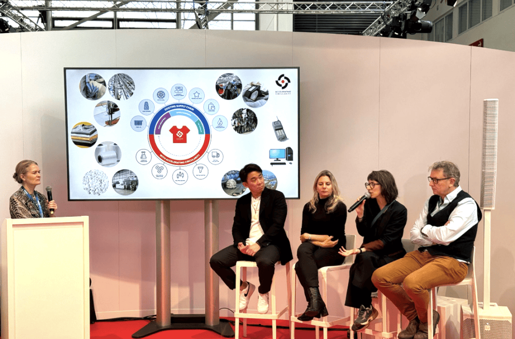 Talking at Performance Days Munich 2026, Arianna Nicoletti, Senior Consultant Textile Waste Management & Certifications Specialist at Closed Loop Fashion, alongside Ryan Ting, Co-Founder of DPPSKY; Daniela Kolodziej, Global Business Development Manager for Circular Economy at trinamiX GmbH; Tim Cross, Founder and CEO of Circular Textiles Foundation and was moderated by Petra Schweiger on behalf of Accelerating Circularity.